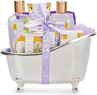 Basket Gift Luxury Spa Spa Perfume Lavender, Luxurious 8 -piece gift baskets for women, Nice Bathtub support - Best Women's Holiday Gift Box including shower gel, foaming bath, body butter and more... You choose it, we deliver it — DIAYTAR Nigeria makes shopping easy.
