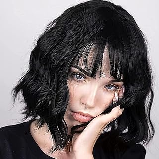 Shortless natural natural black wig with curly black shoulder length, heat -resistant synthetic hair wig for girls, for daily party cosplay, 12.. Experience shopping satisfaction with DIAYTAR NIGERIA's vast selection and nationwide delivery service.