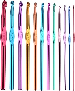 Set of hooks, pack of 12 multicolored aluminum knitting needles, set of hand knitting needles with comfortable handle with 2 to 8 mm.. Enjoy effortless shopping and speedy delivery with DIAYTAR Nigeria.