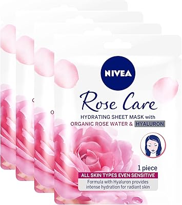 Hydrating facial mask Nivea Care, organic rose water, for all skin types, 3+1 free.. DIAYTAR NIGERIA: Your partner in affordable online shopping with reliable 5-8 day shipping nationwide.
