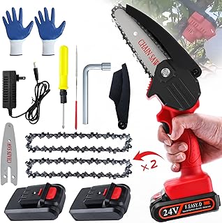 Mini 4 -inch wireless electric chainsaw for women with two 2000 mAh rechargeable batteries from 24 volts with portable safety button to cut wood and cut trees.. Affordable online shopping is just a click away with DIAYTAR Nigeria.
