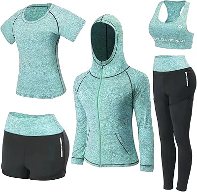 Set of 5 -piece sports clothes for women for yoga gym and race.. Everything you need is on DIAYTAR Nigeria — just a click away.