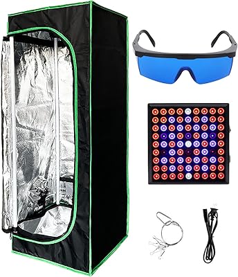 Complete Kit of Culture Tent with LED lighting 30 W, 40 x 40 x 120 cm, Oxford 600 fabric, Kit of hydroponal culture tent with full spectrum with holes and glasses, B.. DIAYTAR NIGERIA brings the market to your fingertips with affordable prices and swift delivery services.
