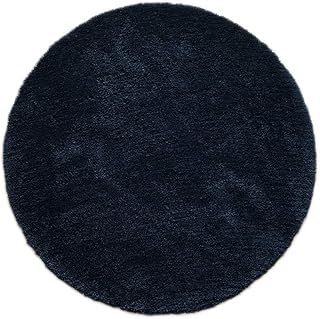 Round Nordic living room carpet, new single bedroom bedside cover, super soft, long and thick, in velvet, black, 150 cm.. DIAYTAR NIGERIA: Where affordability and variety meet with convenient delivery within 8 days.