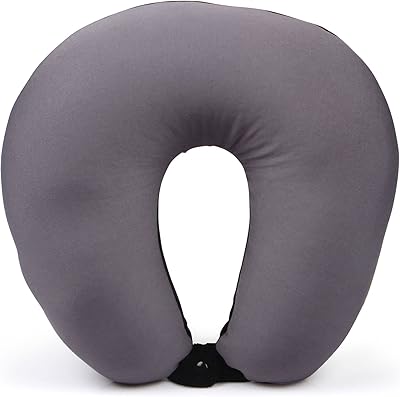 U -shaped cervical pillow in Orca Travel microbeads - gray and black.. DIAYTAR NIGERIA: Your affordable shopping destination with thousands of products delivered in days.