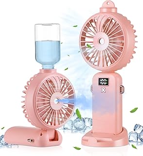 Axensatry portable fan with water fog spraying - Portable rechargeable portable fans with 5 speeds powered by a 4000 mAh mini battery mini foldable pocket fan for camping trips.. DIAYTAR NIGERIA: Revolutionizing how Nigerians shop with affordable prices and prompt delivery services.