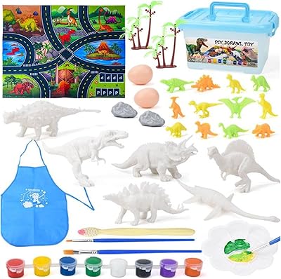 AM Anna Dinosaurs Painting Kit, children's art and craft sets, dinosaurs toys for boys and girls, Dinosaurs' painting toys for 3 4 5 6 7 8 years old, Easter party gifts (31 pieces).. DIAYTAR NIGERIA transforms wishes into deliveries with our affordable and reliable e-commerce platform.
