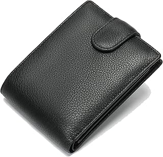 True leather wallet for men with RFID protection, elegant three -flap cards and ticket clips (black) with black gift box, black.. DIAYTAR NIGERIA: Your trusted e-commerce partner with extensive product choices and affordable delivery.