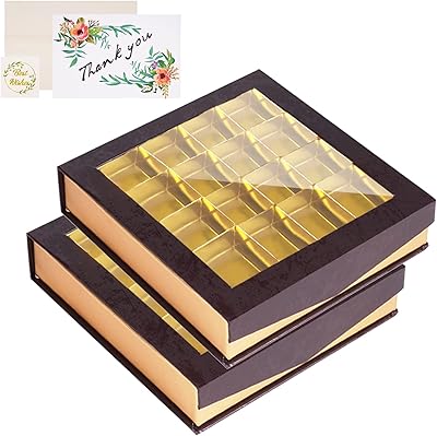 Bamlon packaging chocolate boxes with window and empty truffles with separators and magnetic closure for handmade chocolates, candy, gift cards and Valentine's Day, 16 grids.. Transform your online shopping experience with DIAYTAR NIGERIA's affordable and diverse marketplace.