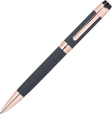 Cerruti ball pen 1881 \ "Thames \" | Stainless steel with gray rubber coating and gold plating | Blue ink | gift box.. DIAYTAR NIGERIA: Where shopping dreams come true with budget-friendly prices and nationwide shipping.