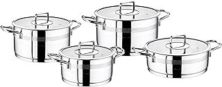 SAFIR kitchen battery 18 cm deep, batch of 8 rooms, pan 20 cm deep, saucepan 24 cm deep, 24 cm low saucepan, silver color.. Shop confidently on DIAYTAR Nigeria — everything you need, delivered quickly.