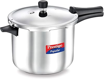 TTK Prestige stainless steel pressure cooker with induction base, 7.5 liters, silver.. DIAYTAR NIGERIA: Where smart shoppers find everything they need at prices they can afford.