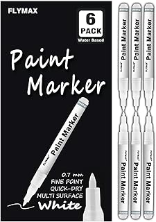 White paint marker, package of 6, 0.7 mm, acrylic, permanent markers, white, for wood, leather, plastic, slate, glass, stone, metal, fabric, ceramics, extra fine ink, opaque.. Fast, affordable, and reliable — that’s the DIAYTAR Nigeria experience.