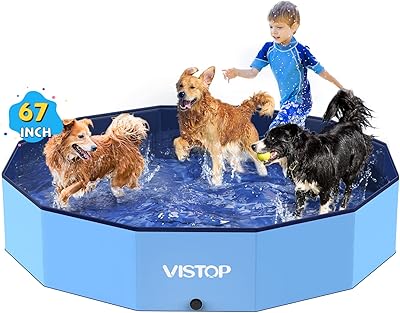 Extra wide and foldable portable swimming pool in darling plastic vestop for dogs, cats, children, puppies and pets (67 "p x 11.8" h, blue).. DIAYTAR NIGERIA promises affordability and variety with every purchase, delivered in 5-8 days.