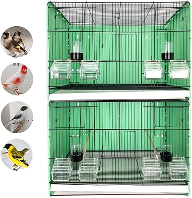 2 sets of 23 -inch stackable bird cages, small pet cages with side panel, bird cages for canaries, pinsons, lovebirds, wigs, parrots, Calopsittes, green.. DIAYTAR NIGERIA: Where convenience meets affordability with delivery across Nigeria in under 8 days.