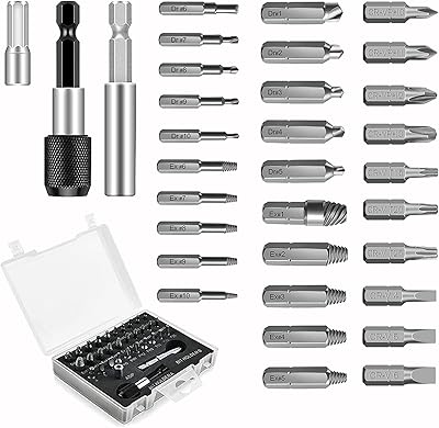 33 -room screw extractor kit, Kit of cut screw extraction tools with magnetic extension tips support.. You shop, we deliver — quick and easy with DIAYTAR Nigeria.