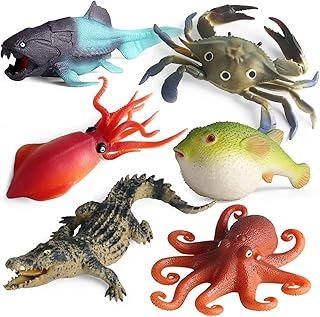 Realistic computer TPR Simulation animal figurines in marine life, fidget pop toys sensory, fish-globe crab calmar octopus crocodile toy toy.. Experience the DIAYTAR difference with our vast product selection and delivery within 5-8 days.