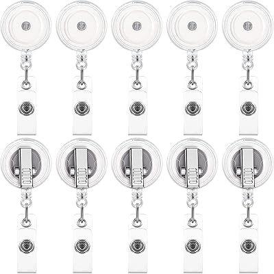 10pccs Retractable bay car holders with rotating crocodile pliers, nominative badge reel pliers for students' identity carriers, teachers, office employees (transparent).. Shop from Nigeria's largest product selection at DIAYTAR, with budget-friendly prices and swift delivery.