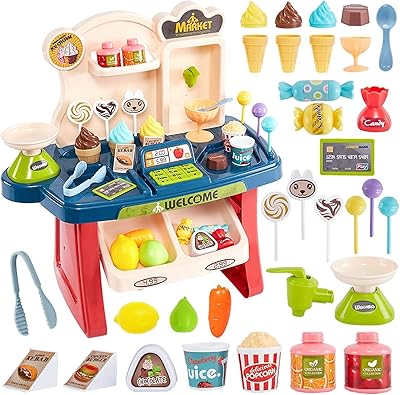 Set of Linoside supermarket toys to pretend to play and shopping with sound effect for children, set of multicolored tea toys for early development of the educational simulation game, 33 pieces.. Discover why millions choose DIAYTAR for affordable online shopping with delivery in just 5-8 days.