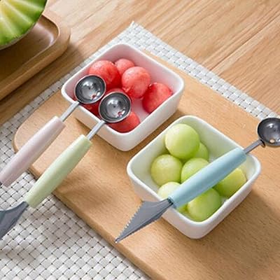 2 -in 1 in 1 -headed steel ice cream in stainless steel, fruit, watermelon, ice cream, cutting knife, double -function ball spoon for home kitchen tools, 3 rooms.. DIAYTAR NIGERIA brings the joy of affordable shopping to your fingertips with delivery in less than 8 days.