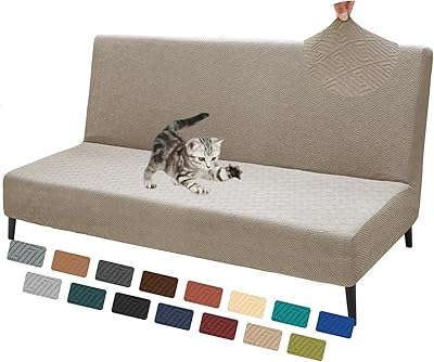 Futment cover 2023, Shenig's latest novelty, for sofa and bed without armrests, protective cover of non -slip furniture without armrests with elastic bottom (futon, khaki).. DIAYTAR NIGERIA: Where shopping is affordable, selection is vast, and delivery is always reliable.