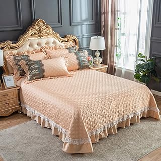 High-end European Cotton Cotton Cottage Super sweet cotton, Quilted bed-bed, embroidered lace decoration, thick bed sheet with 2 pillowcases (48x74cm), blue1-subskin: 250x270cm.. DIAYTAR NIGERIA: Where every purchase is affordable and delivery is always within a week.