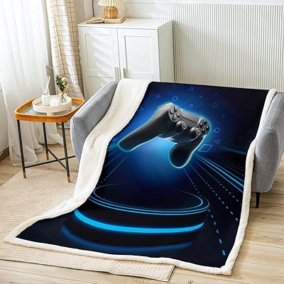 Sherpa coverage with game controller for boys, polar cover with video game design for bedroom of teenagers and children, classic blue and black arcade pattern for sofa and 60 x 80 inch chair.. Shop smarter with DIAYTAR Nigeria — from household essentials to electronics, we have everything you need. Plus, our delivery is fast, secure, and arrives between 5 and 8 days.