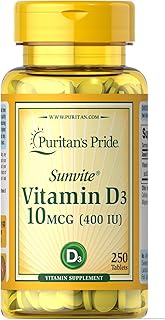 Vitamin D3 Puritan's Pride 10 mcg (400 IU) - 250 tablets.. Discover shopping reimagined with DIAYTAR NIGERIA's extensive catalog and 5-8 day delivery service.