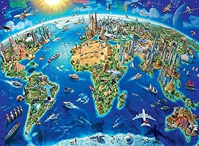 Wooden puzzle of 1000 pieces with world map for adolescents and adults, stimulating educational puzzle game, family games, gifts 50 x 75 cm, wall decoration.. Shop from Nigeria's largest product selection at DIAYTAR, with budget-friendly prices and swift delivery.