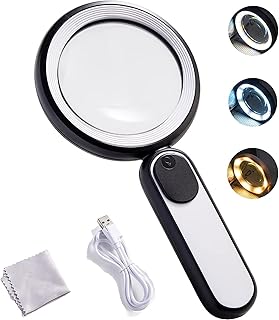 Large with light, large USB 21 LED reading magnifying glass with 3 lighting modes for the elderly, 15x magnifying glass with touch switch, manual magnifying glass for jewelers, craftsmen (black).. DIAYTAR NIGERIA: Your one-stop e-commerce destination with affordable prices and nationwide delivery in 5-8 days.
