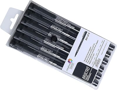 Brato Professional Lot of 6 black microns pens.. DIAYTAR NIGERIA makes quality accessible with low prices and reliable 5-8 day nationwide delivery.