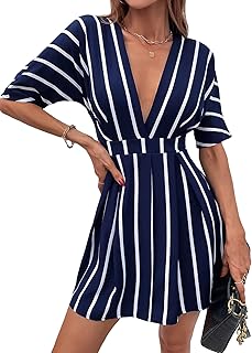 Georglitter Striped Dress with round neck and half-19.. Looking for great deals without compromising on quality? DIAYTAR Nigeria brings you thousands of top products at affordable rates, delivered straight to your doorstep.