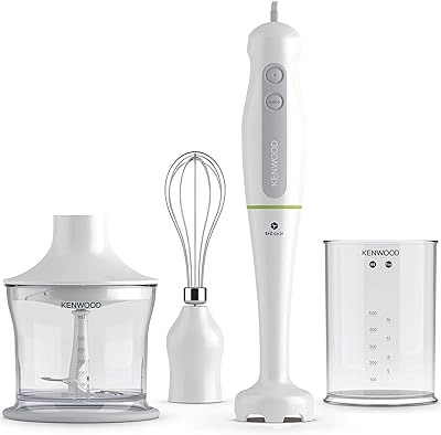 Kenwood 600 Watts plunging mixer with a 500 ml chopper, beaker 500 ml, whip, Triple Lame HDB 104WG technology - White.. Shop local, shop fast — DIAYTAR Nigeria delivers across the country.