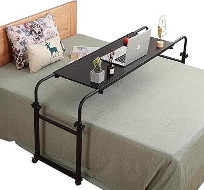 Rootboard table, bed desk, King bedside table and Queen Size, Table for laptop on wheels (black).. DIAYTAR NIGERIA delivers affordability and convenience with every purchase, shipped within the week.