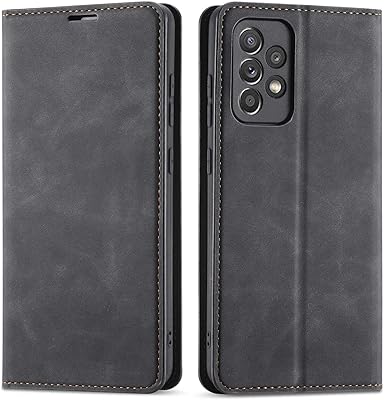 Castwave protective case for Samsung A52, design foldable leather wallet with support and maps for cards for Samsung Galaxy A52 (black).. More than a store — DIAYTAR Nigeria is your shopping partner.