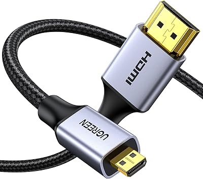 Ugreen micro HDMI cable around 4K at 60 Hz standard in nylon.. DIAYTAR NIGERIA promises affordability and variety with every purchase, delivered in 5-8 days.