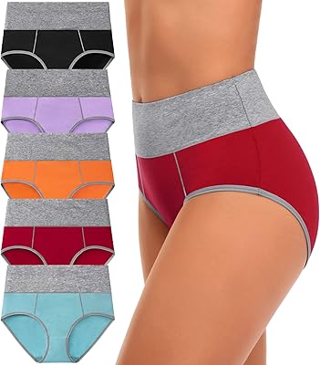 High -waisted cotton panties without muffins for women, full coverage, soft and stretchy, pack of 5.. DIAYTAR NIGERIA: Where thousands of products meet affordable prices and reliable 5-8 day delivery.