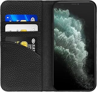 LLANGELM Protective case with real leather flap shock resistant with design wallet and card holder for iPhone 11 pro Max - Black.. Shop efficiently with DIAYTAR NIGERIA, offering thousands of products at unbeatable prices delivered promptly.