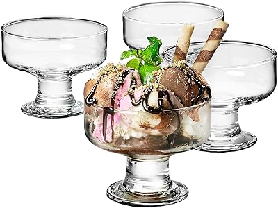 Set of small glass ice cream containers for cream and nuts desserts and walnuts, small feet dessert cups, cups with perfect -free transparent glass fruits, batch of 4.. Your ideal shopping companion, DIAYTAR NIGERIA offers unmatched variety with delivery within a week.