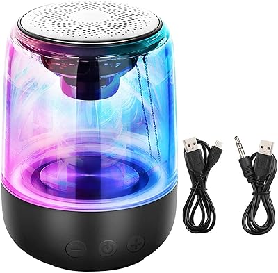 Wireless portable Bluetooth speaker with 7-color LED speakers, Bluetooth 5.0 portable speaker, wireless stereo coupling, loudspeaker for the house, outside, travel.. Shop for everything you need at DIAYTAR NIGERIA, with budget-friendly prices and quick delivery.