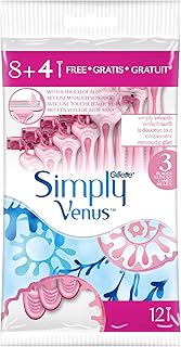 Set of disposable razors Gillette Simply Venus 3 for women, 8+4 rooms.. DIAYTAR NIGERIA transforms desires into deliveries with our affordable prices and dependable shipping.