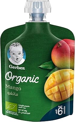 Baby food with Gerber organic mango puree, 90 g.. DIAYTAR NIGERIA: Your affordable shopping destination with thousands of products delivered in days.