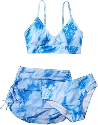 Trois jersey three in Mignon to crossed floral print for girl, racing swimsuit for girl size 16 (blue, 130/s).. DIAYTAR NIGERIA revolutionizes access to quality products with affordable prices and dependable shipping.