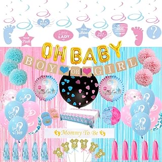 Set of Fêtba Gender Reveal party supplies for boys or girls, blue and pink.. Nigeria’s trusted store online — DIAYTAR Nigeria never disappoints.