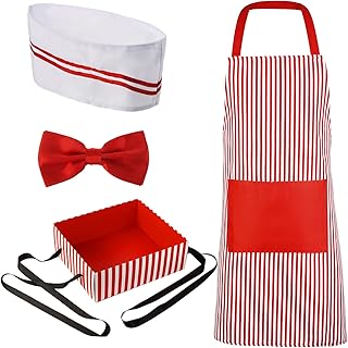 4 -piece server costume in satin for adults including a night snack tray, a toque, a apron and a Halloween tie and a circus party.. DIAYTAR NIGERIA: Where every shopping need is fulfilled with affordable prices and nationwide shipping.