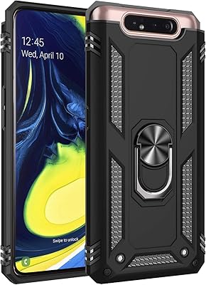 Samsung Galaxy A80/A90 shell with tempered glass screen protector, Silicone Rigid Haircuts with Support Ring, Black.. Embrace the convenience of DIAYTAR NIGERIA with thousands of products at your fingertips, delivered nationwide.