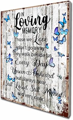 In Loving Memory Sympathy Memorial Perment Butterfly Wood Wall Art Decor Plaque Sign Condolences Gifts for the loss of a beloved father or mother.. DIAYTAR NIGERIA: Connecting Nigerians with their needs through our affordable and diverse marketplace.