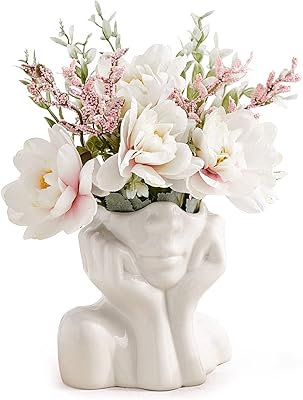Ceramic vase octodays, lady's head -up half -corps, white ceramic vase, modern northern style flower vase for table, living room, desk decoration - C.. DIAYTAR NIGERIA: Where every shopping need is met with affordable prices and timely delivery.