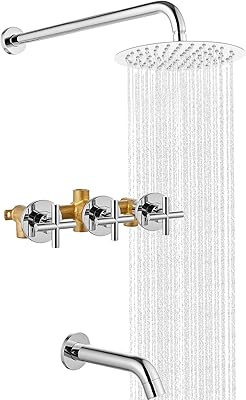 Set of Midanya bathtub taps in Poli chrome bathtub 3 handles with beak with beak.. Discover shopping simplified with DIAYTAR NIGERIA's comprehensive platform and reliable 5-8 day shipping.
