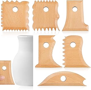 7 pieces of pottery tools to shape pottery, ceramics, ceramics, clay, ceramics, clay, ceramics and beech wood, elegant style.. DIAYTAR NIGERIA: Where shopping dreams come true with budget-friendly prices and nationwide shipping.
